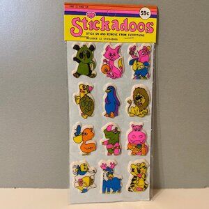Vintage 1977 Imperial Stickadoos Puffy Stickers Turtle Lion Hippo & More